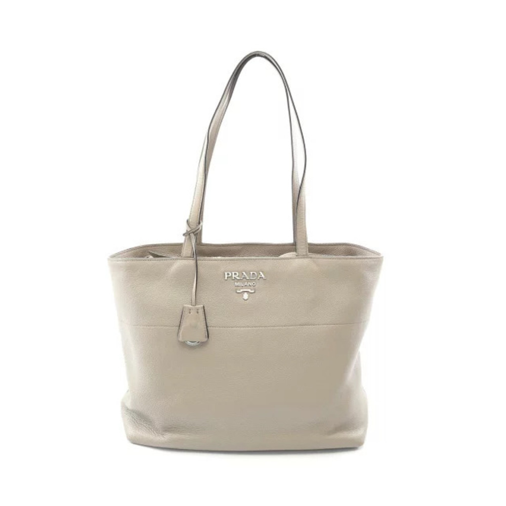 Prada VITELLO PHENIX Tote Bag Leather Beige Cream